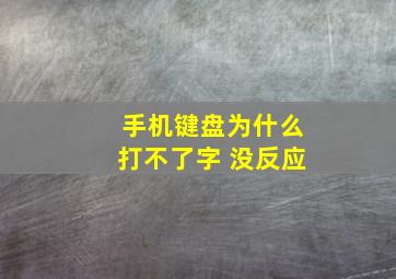 手机键盘为什么打不了字 没反应